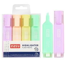 EASY FLASH PASTEL Sada klasických barevných zvýrazňovačů, 4 pastelové barvy v balení