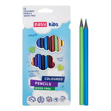 EASY Kids COLP Trojhranné bezdřevé pastelky z pryskyřice, 12 ks, 12 barev