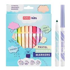 EASY Kids PASTEL Fixy, vypratelné, 12 pastelových barev