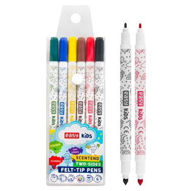 EASY Kids TWIN Oboustranné fixy s vůní, vypratelné, 6 barev
