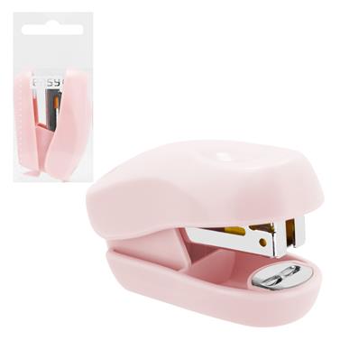 EASY Mini plastová sešívačka, 8 listů, pastelově růžová