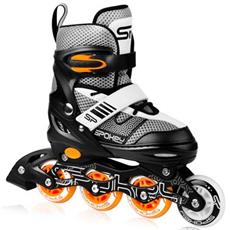 Spokey ARYA Kolečkové brusle, černo-oranžové, ABEC7 Carbon, vel. 28-42