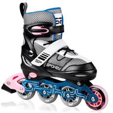 Spokey ARYA Kolečkové brusle, černo-růžové, ABEC7 Carbon, vel. 28-42