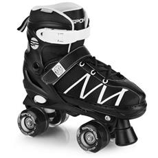 Spokey BUFF PRO Trekové brusle regulovatelné, černo-bílé, ABEC7, vel. 30-41