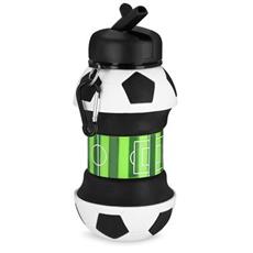 Spokey CORT Skládací silikonová láhev, 520 ml, fotbalový míč
