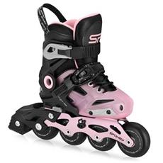 Spokey FREESPO KIDS Dětské kolečkové brusle, růžové, ABEC7 Carbon, vel. 27-38