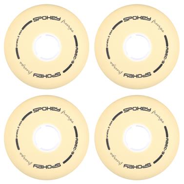 Spokey PU 80 mm Náhradní kolečka k bruslím FREESPO WHITE SET, 4 ks
