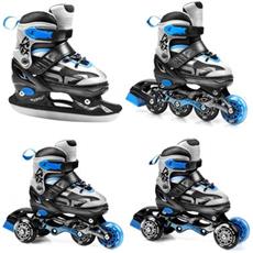 Spokey QUATTRO 4IN1 Brusle černo-šedo-modré, regulovatelné, ABEC7 Carbon, vel. 38-41 