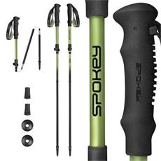 Spokey TERRA Trekingové skládací hole, 4dílné, zelené