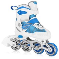 Spokey TONY Kolečkové brusle, bílo-modré, ABEC7 Carbon, vel. 34-37 (bez orig. kartónu)
