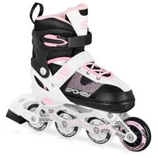 Spokey TONYX Kolečkové brusle, černo-růžové, ABEC7 Carbon, vel. 30-33