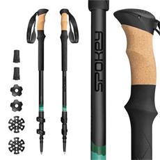 Spokey ZODIAC Trekingové hole, 3dílné, šedo-zelené